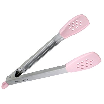 KitchenAid Stainless Steel Silicone Tipped Locking Tongs (Cotton Candy ...